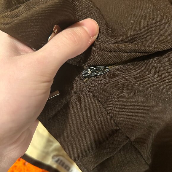 1970s brown pleated talon zip wide / straight leg pants! - Picture 12 of 12